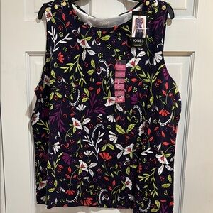 Jones New York Floral Sleeveless Top women  XXL NWT $39